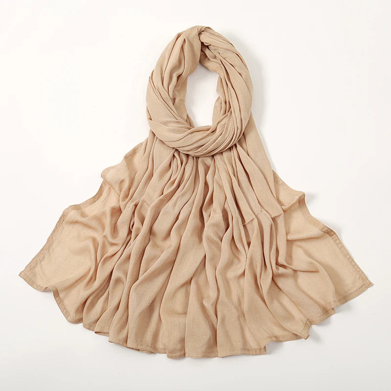 2024 Muslim Modal Rayon Cotton Hijab Shawls For Women Plain Scarf Big Size Headscarf Islamic Turban Headband 190*85cm