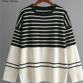 SINGREINY Homewear Loose Knitting Sets Women O-Neck Split Basic Striped Tops+High Waist Wide Legs Pants Autumn Winter 2PC Suits