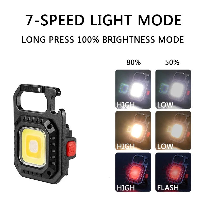1-5PCS Mini 1500LM LED Flashlight Work Light Portable Pocket Flashlight Keychains Torch USB Rechargeable For Outdoor Camping