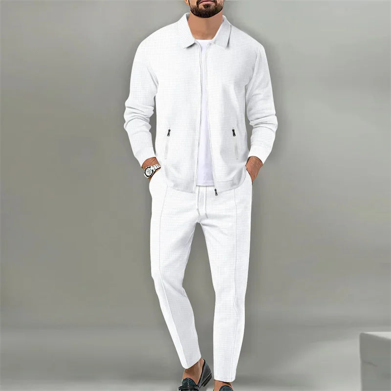 Men's tracksuit zipper cardigan running suit Jacket Pants 2 Piece Set Sports Autumn Sportswear - View 3 | SAMAG
