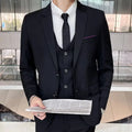Suit (Blazer+ Vest + Pants) Men's Fashion Casual Outdoor Gentleman Business Wedding Formal Dress British Style Wedding Suit