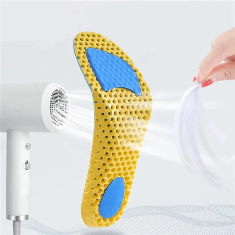1Pair Memory Foam Sport Insoles Mesh Breathable Cushion Elastic Shock Absorbing Insoles For Man Women Orthopedic Insoles