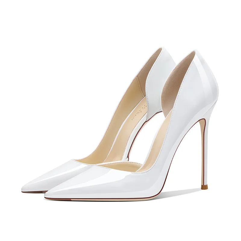 2026 Fashion Gradient Color Side Empty High Heels Women's Thin Heels 12cm Shallow Mouth Sexy Pointed Temperament Single Shoes