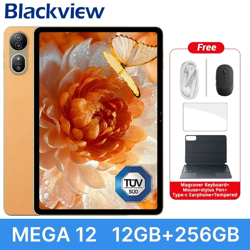 Blackview MEGA 12 Tablet 5G 12.2" 2.4K 120Hz Display Dimensity 7200 CPU IP69K Waterproof 50MP Camera 10000mAh Pad PC