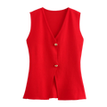 Knit Sleeveless Vest Woman Button New Spring Cropped - View 8 | SAMAG