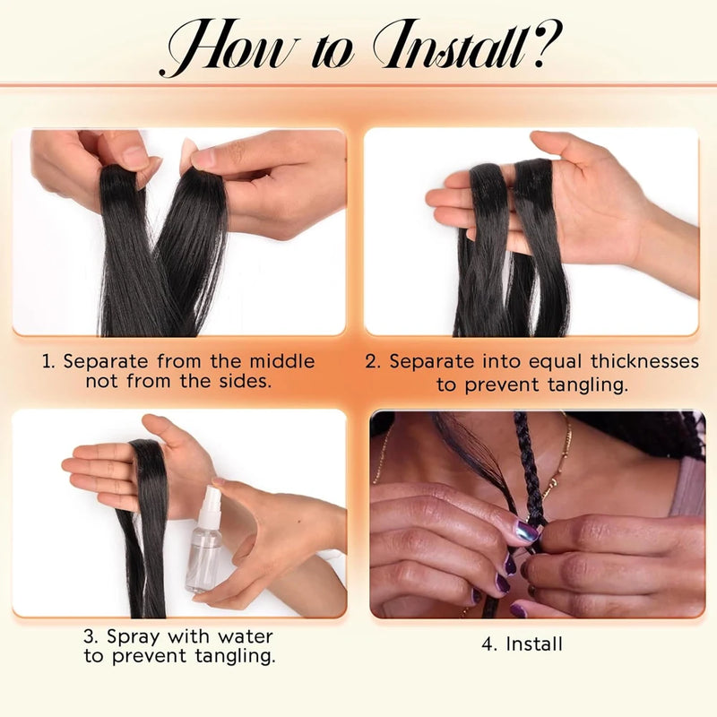 Loose Wave Braiding Hair Extensions 24" Synthetic Spiral Curls Braids Hair Pre Stretched Bouncy Braid French Curls Braiding Hair