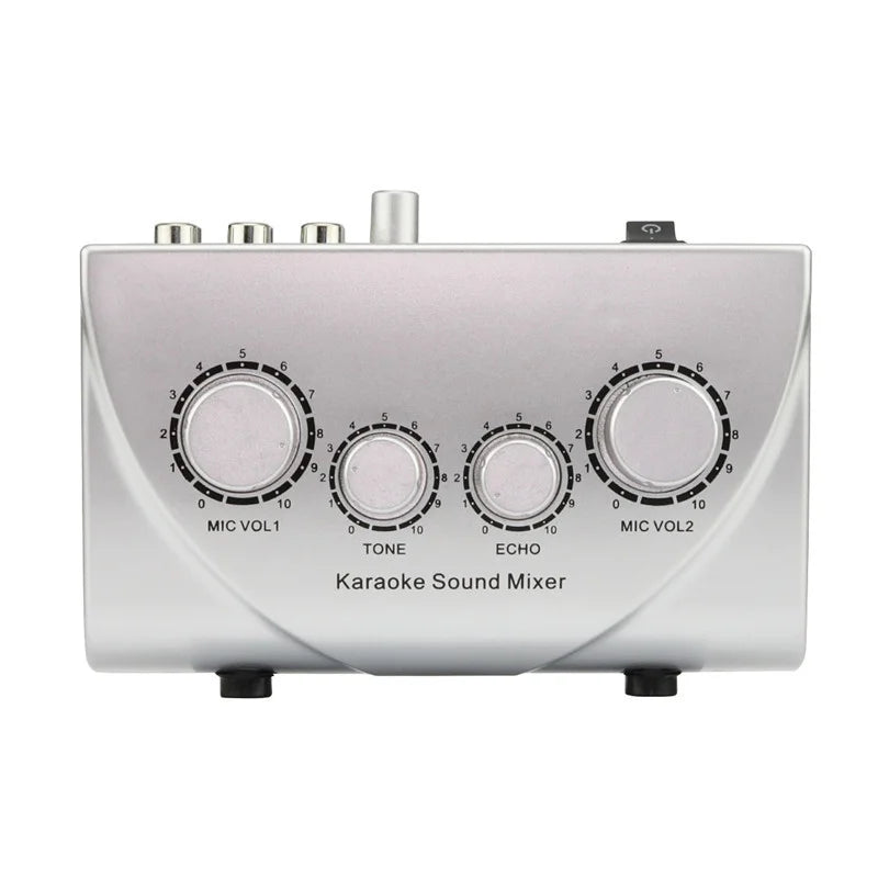 Fuluode Portable Karaoke Sound Mixer Professional Dual Mic Inputs Audio System Digital Audio Sound Machine Echo OK Mixer System
