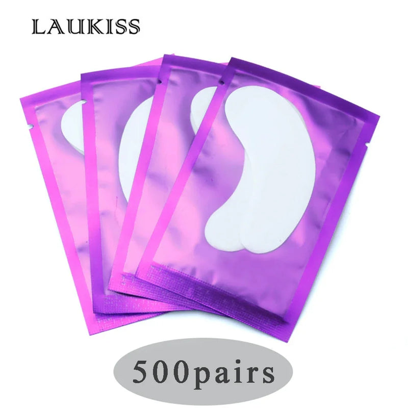 50/500/1000pcs Hydrogel Patches for Eyelashes Building Eyelash Extension Under Eye Pads Lash Stickers Tools Wholesale LAUKISS