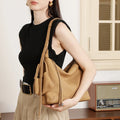 HIFASHION Genuine Cowhide Leather Hobo Bag Women Soft Half Moon Underarm Shoulder Purses Elegant Commuting Crossbody Handbags