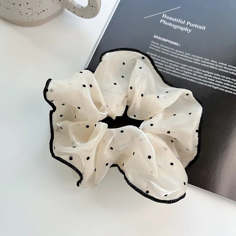 1/3 Pcs Minimalist Sweet Fabric Hair Ties for Women Floral Polka Dot Printed Hair Scrunchies Elastic Accessories Wholesale