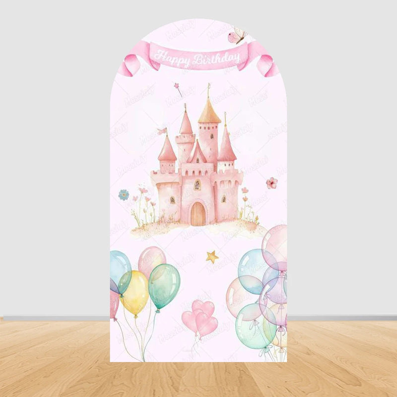Fairy Tale Castle Butterfly Floral Arch Backdrop Cover Princess Girl Birthday Baby Shower Party Decor Photography Backgrounds