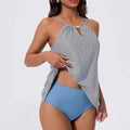 Women Ruffled Tankini Set Padded Halter Top Swimming | SAMAG