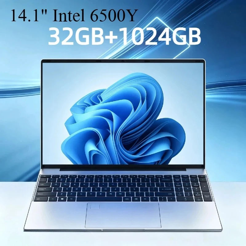 Intel 6500Y 14.1 Inch Ultra Light Laptop 2C4T 1.1GHz 3.4GHz Max 32GB RAM 2TB PCIe NVMe SSD 5000mAh Backlit Fingerprint Pro