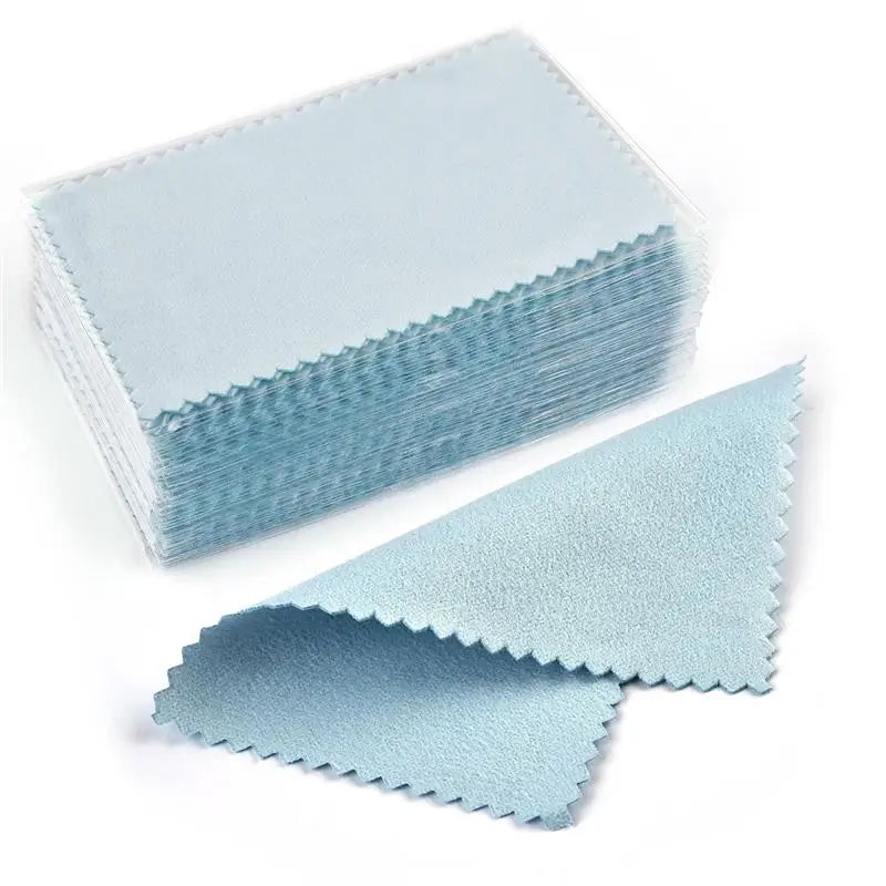 10pcs/50pcs Sterling Silver Polishing Cloth Set Jewelry Cleaning Cloths Soft Wipe Wiping Cloth Keep Jewelry Shining Tools
