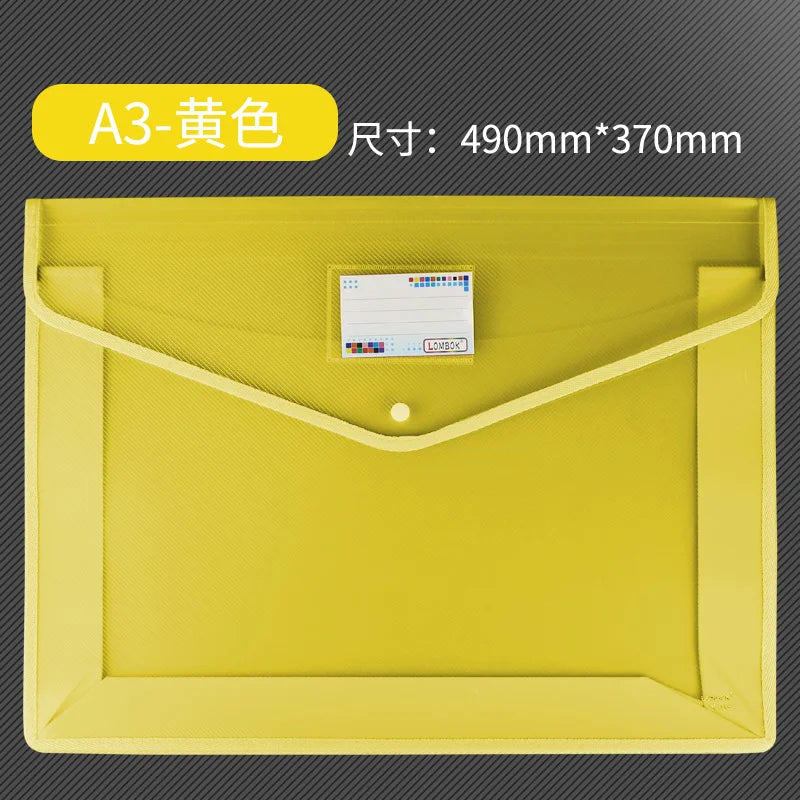 A3 Extra Large Document Bag Snap Button Bag 8k Drawing Paper Simple Data File Painting Work Storage Bag Large Information Bag
