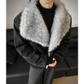 Autumn Winter Stand Collar Lapel Cotton Leather Jacket Imitation Mink Fur Warm Jackets Streetwear Social Streetwear Men Clothing