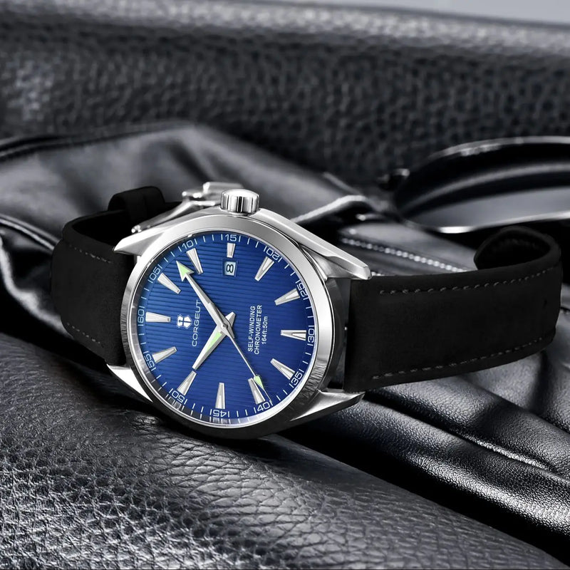 CUSTOM Logo Diy 41mm NH35 Mechanical Automatic Men's Sapphire Crystal Watch Luminous Markings Stainless Steel Waterproof Watches