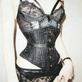 Black Underbust Corset Annzley Strong Lacing Sweetheart Waist Slimming Corset For Training