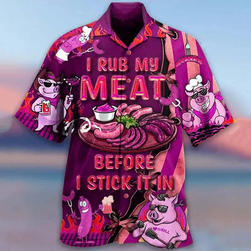 Summer Men's Beach Shirt Cartoon Fruit 3D Printed Cuban | SAMAG