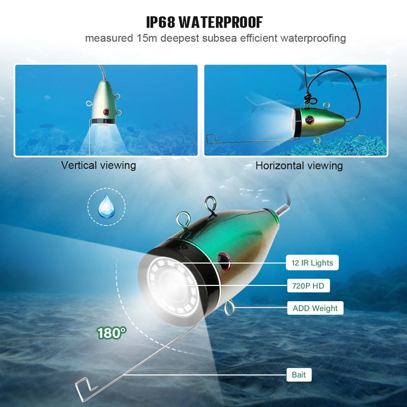 Underwater Fishing Camera, 10" Fish Finder with 12 | SAMAG