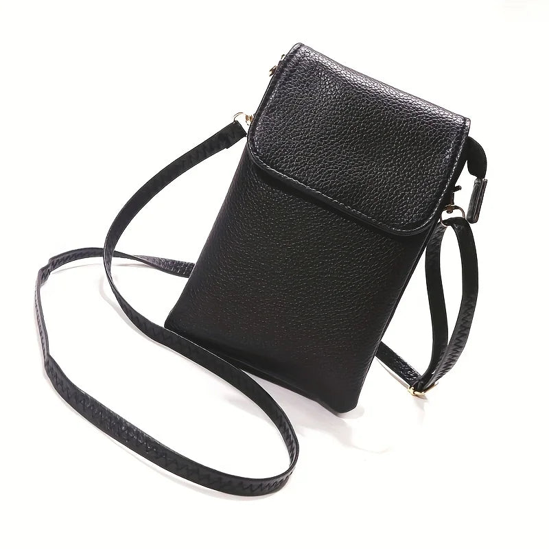 Simple Women's Shoulder Bag With 3-Layer Zipper Soft Leather Crossbody bag Mini Small Bag Wallet With Multiple Compartments Larg