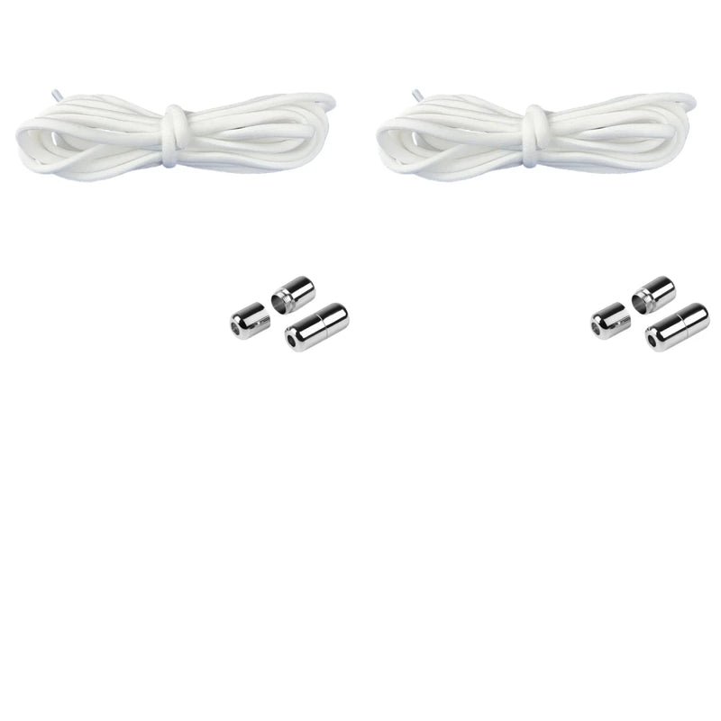 1/2/4 pairs Semicircle No Tie Shoelaces Elastic Sneakers shoelace Metal Lock Lazy Laces for Kid and Adult One size fits all shoe