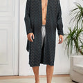Spring and Autumn Quick Dry Digital Printed Casual Comfortable Shower Robe Sleepwear, Men's Trendy Long Nightgown