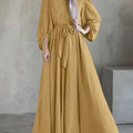 Modest Hijabs Women Long Dresses Elegant Lantern Sleeve | SAMAG