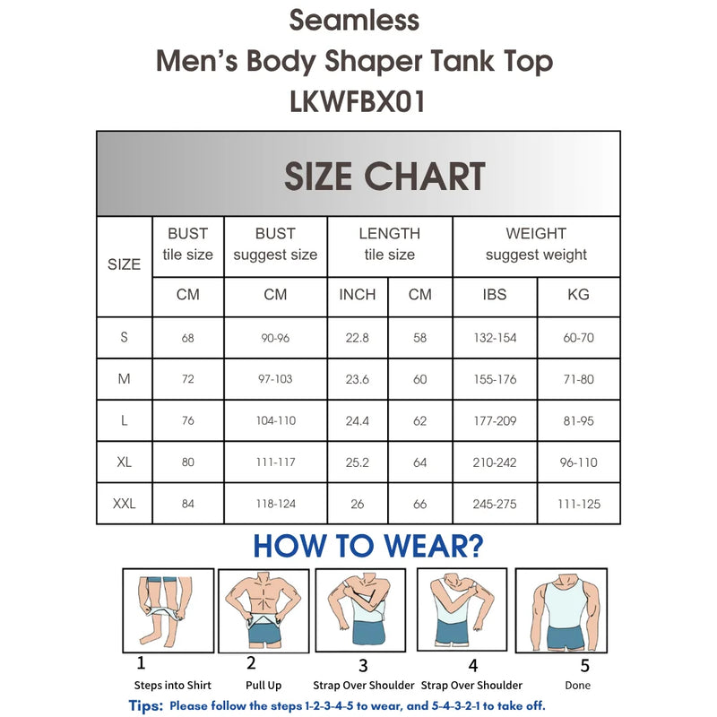 1/2 PCS Men‘s Seamless Shapewear Vest Abdomen Control Compression Top Breathable Cool Summer Undershirt for Daily Casual Fitness