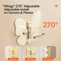Butterfly Shaped Sticky Wall Hooks 180 Degree Rotatable No Drill Needed For Bathroom Kitchen Bedroom Home - View 3 | SAMAG
