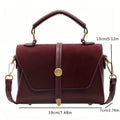 Suede Fabric Handbag with Adjustable Strap Golden-Tone Hardware and Flap Closure - Trendy Commuting Hobo Crossbody Bag for Women