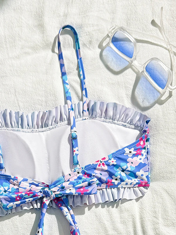 Ruffle Floral Printe Bikini Set Women Swimsuit Two-Piece | SAMAG