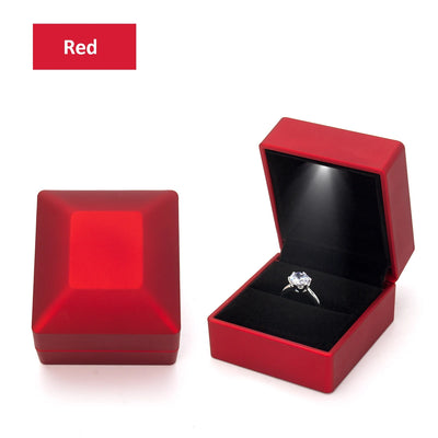 LED Jewelry Box for Ring Necklace Engagement Display Gift Case Packaging Showcase Boxes with Light Storage | SAMAG