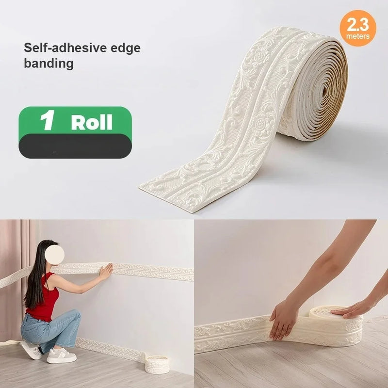 1roll Ceiling Decoration Strip Wall Sticker Waterproof Antifouling  Self-Adhesive Top Corner Line Floor Stitching Ceiling Basebo