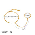 Fashion 18K Gold Plated Stainless Steel Zircon Ring Bracelet for Women Individualistic Daily Wear - Visuel 16 | SAMAG