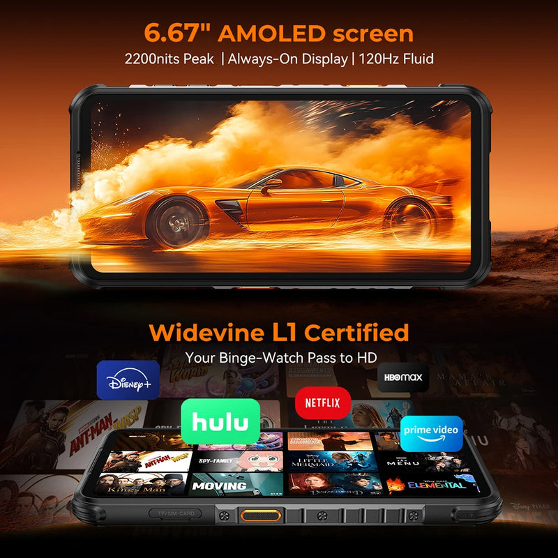 RugOne Xever 7 Pro 5G Thermal Imaging Rugged Phone 6.67" 120Hz AMOLED 512GB ROM 64MP Night Vision eSIM Android 15 Smartphone NFC