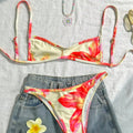 XS - XL Flowers Printed High Leg Cut Bikini Female | SAMAG