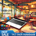 Ultra Slim 14.1 Inch Laptop Intel Pentium 4405U 2.1GHz 2C4T 16GB DDR4 2TB SSD 1920x1080 Gaming Office Study PC Ultra 8K