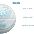 White Blue PU Basketball Ball Official Size 7 Free Needle | SAMAG