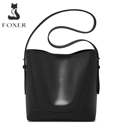 FOXER Lady Women Hobo Bucket Bag Split Leather Fashion | SAMAG