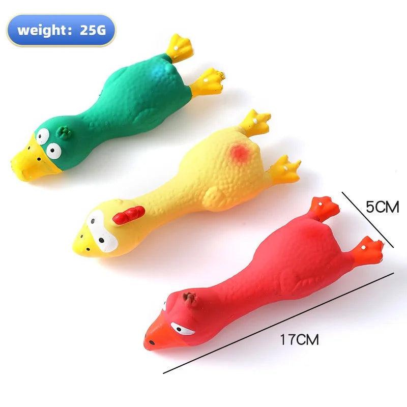Bite Resistant Squeaky Dog Rubber Toy Latex Animal Shapes Chew Toy for Puppy Sound Making Pet Supplies