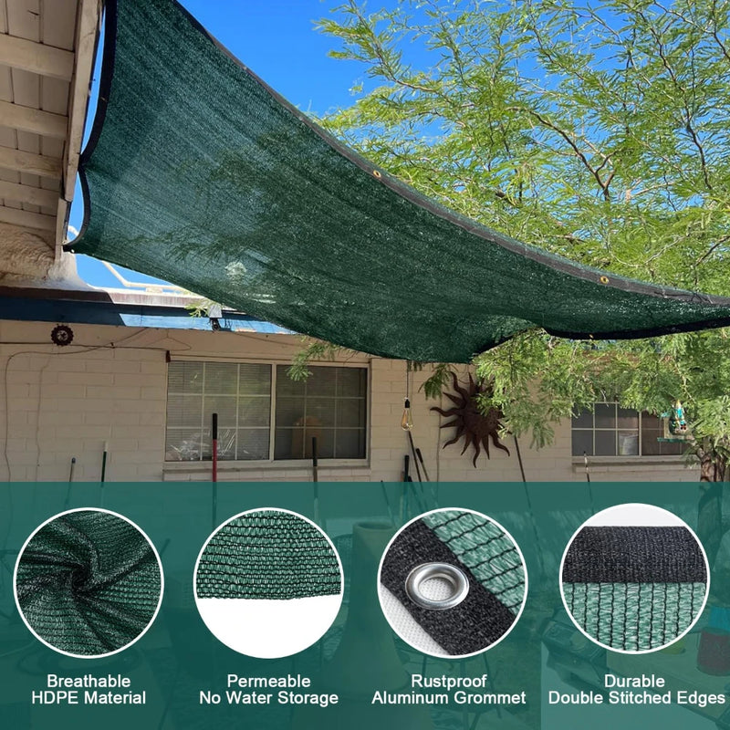 Green Shade Cloth Sun Net with Grommets Sunblock Mesh | SAMAG