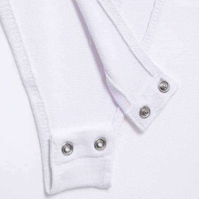 Women's Skinny Ribbed Bodysuits O Neck Straps Snap-Button Sexy Fashion Female Playsuits Comfortable Stretchy Clothing
