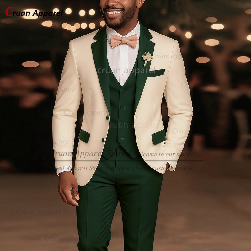 Suit Sets For Men Wedding Banquet Custom Groomsman Elegant Outfits Evening Dinner Male Blazer Vest Pants 3 - View 7 | SAMAG