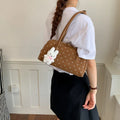 Fashion Polka Dot Printed Shoulder Bag Retro Matte PU Boston Bag Exquisite Versatile Commuter Underarm Bowling Bag Women Handbag