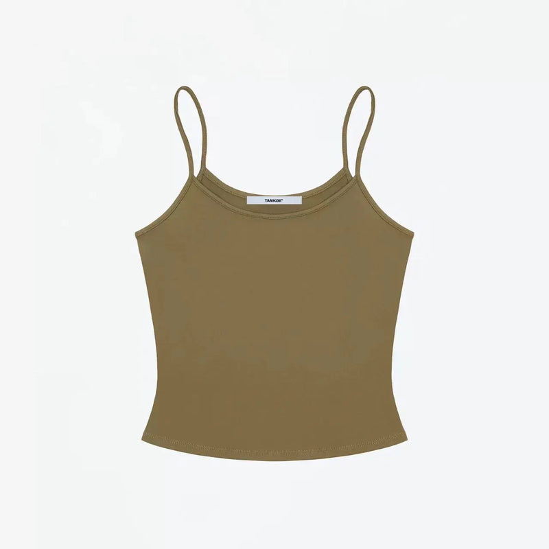 ANK Air Summer Top with Solid Color, Black and White Powder, Wide Shoulder Strap, I-Shaped Tank Top, Women's Sports, Daily Wear