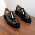 Genuine Cowhide Leather Loafers for Men Glossy Slip on Thick Sole Elevator Formal Casual Dress Shoes for Summer