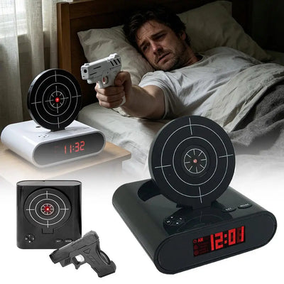 Digital Gun Alarm Clock with Target, Shooting Interactive | SAMAG