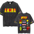 Washed Retro Japanese Anime Akira Print 100%Cotton Men Woment T-shirt Summer Autumn Daily Sports Party Casual Loose Short Sleeve