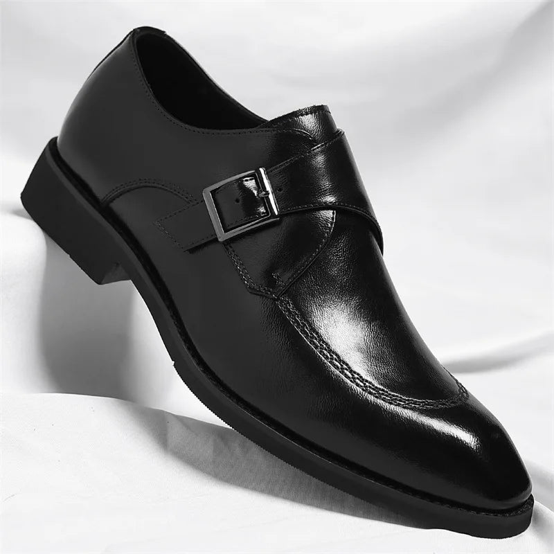 Men's business plus size formal leather shoes, fashionable office casual shoes, comfortable and breathable dress shoes